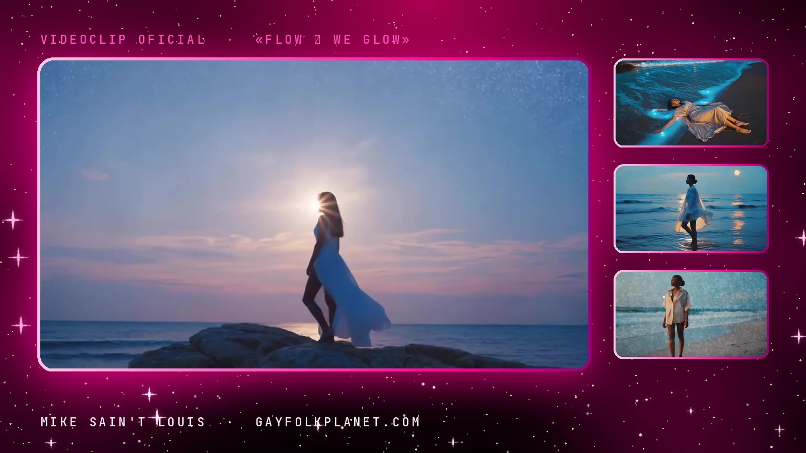 Fotogramas del videoclip oficial de «Flow ⧸ We Glow», de Mike Sain't Louis