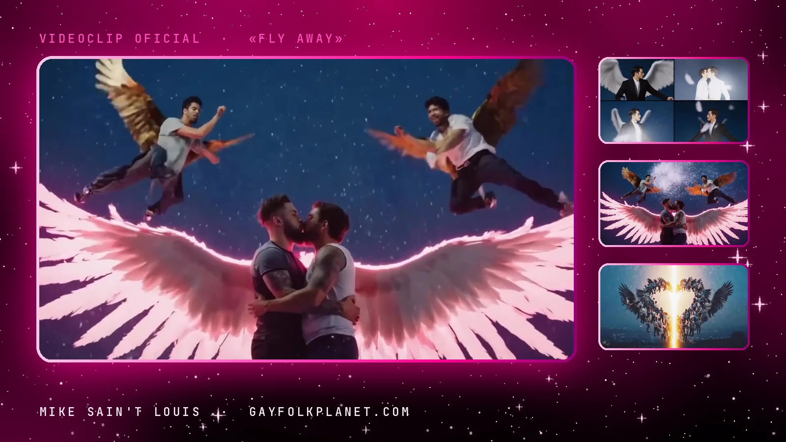 Fotogramas del videoclip oficial de «Fly Away», de Mike Sain't Louis