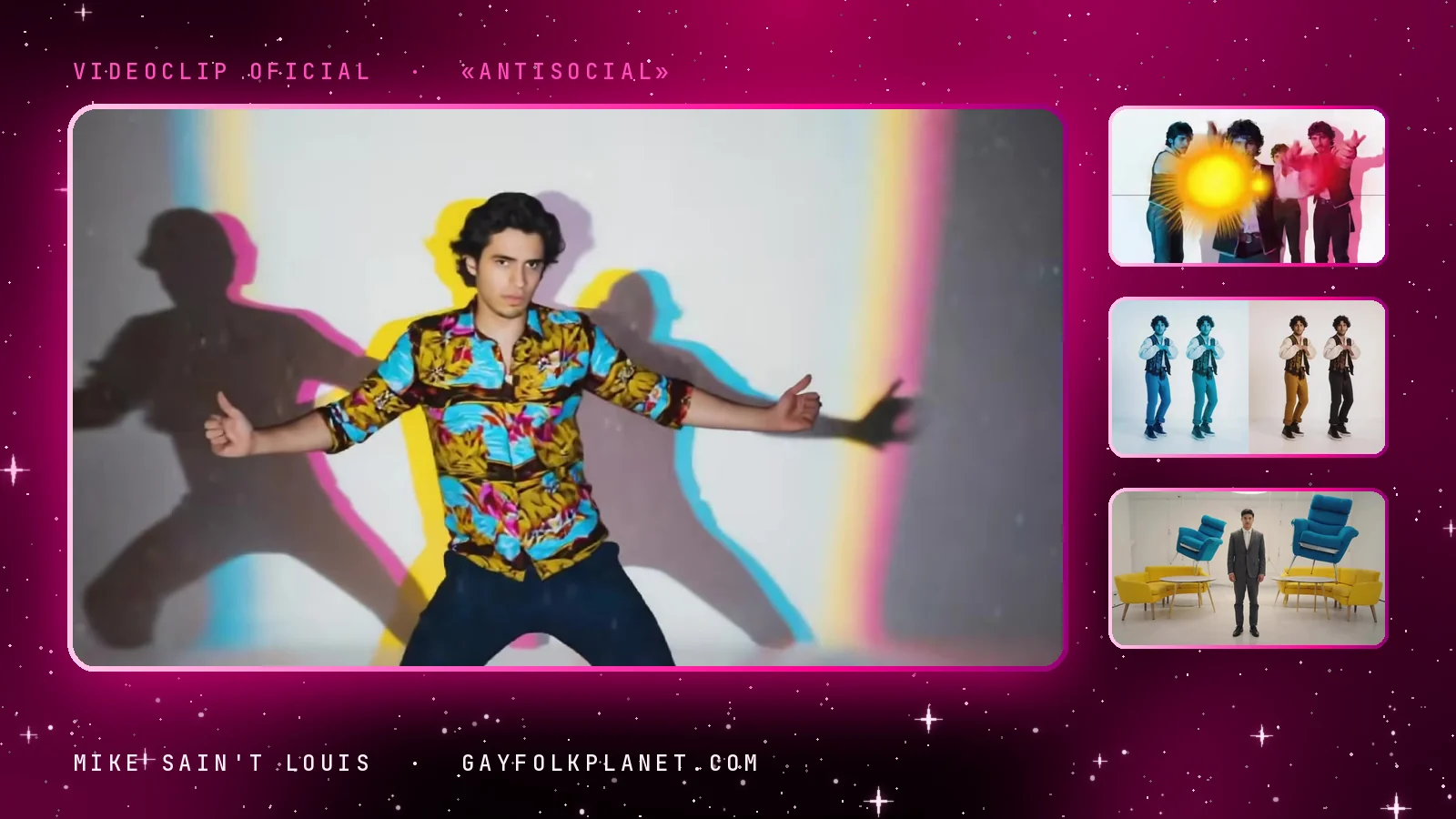Fotogramas del videoclip oficial de «Antisocial», de Mike Sain't Louis