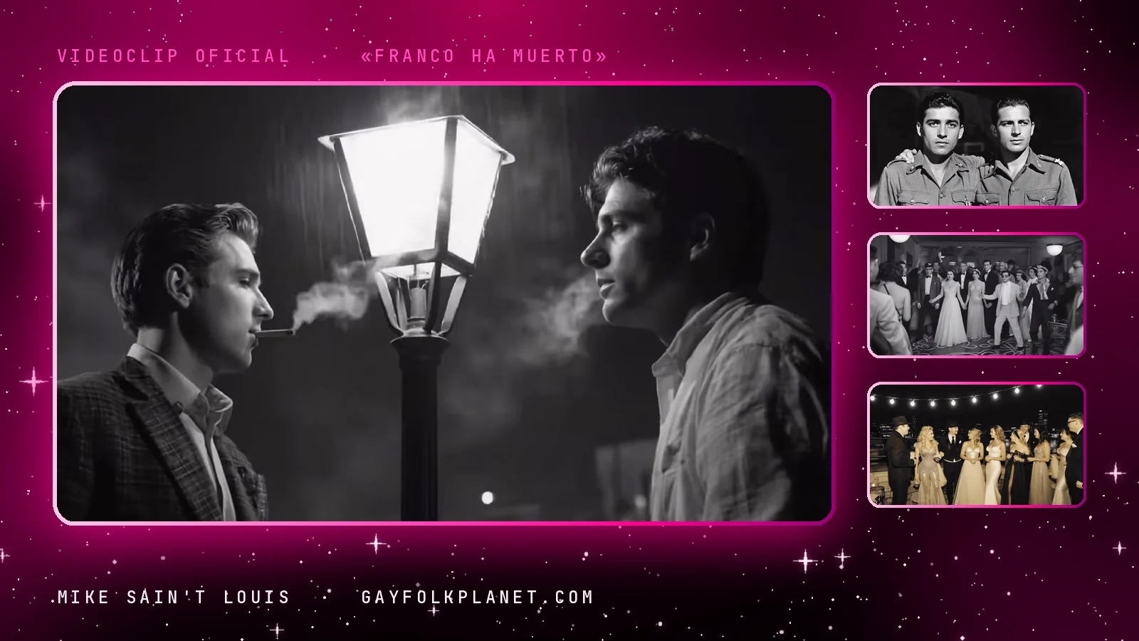Fotogramas del videoclip oficial de «Franco Ha Muerto», de Mike Sain't Louis