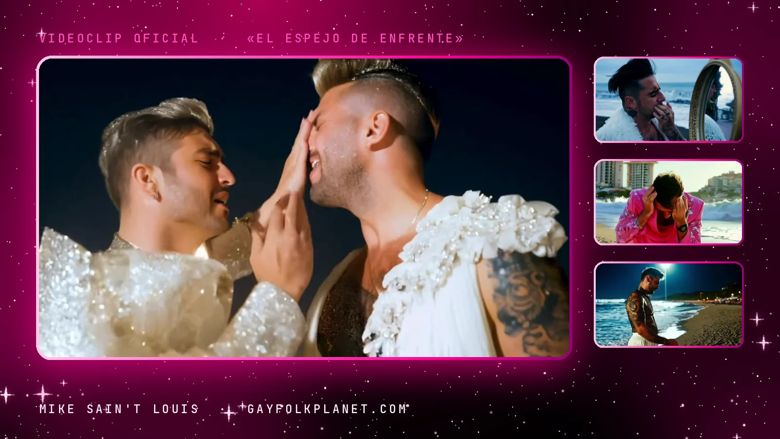 Fotogramas del videoclip oficial de «El espejo de enfrente», de Mike Sain't Louis
