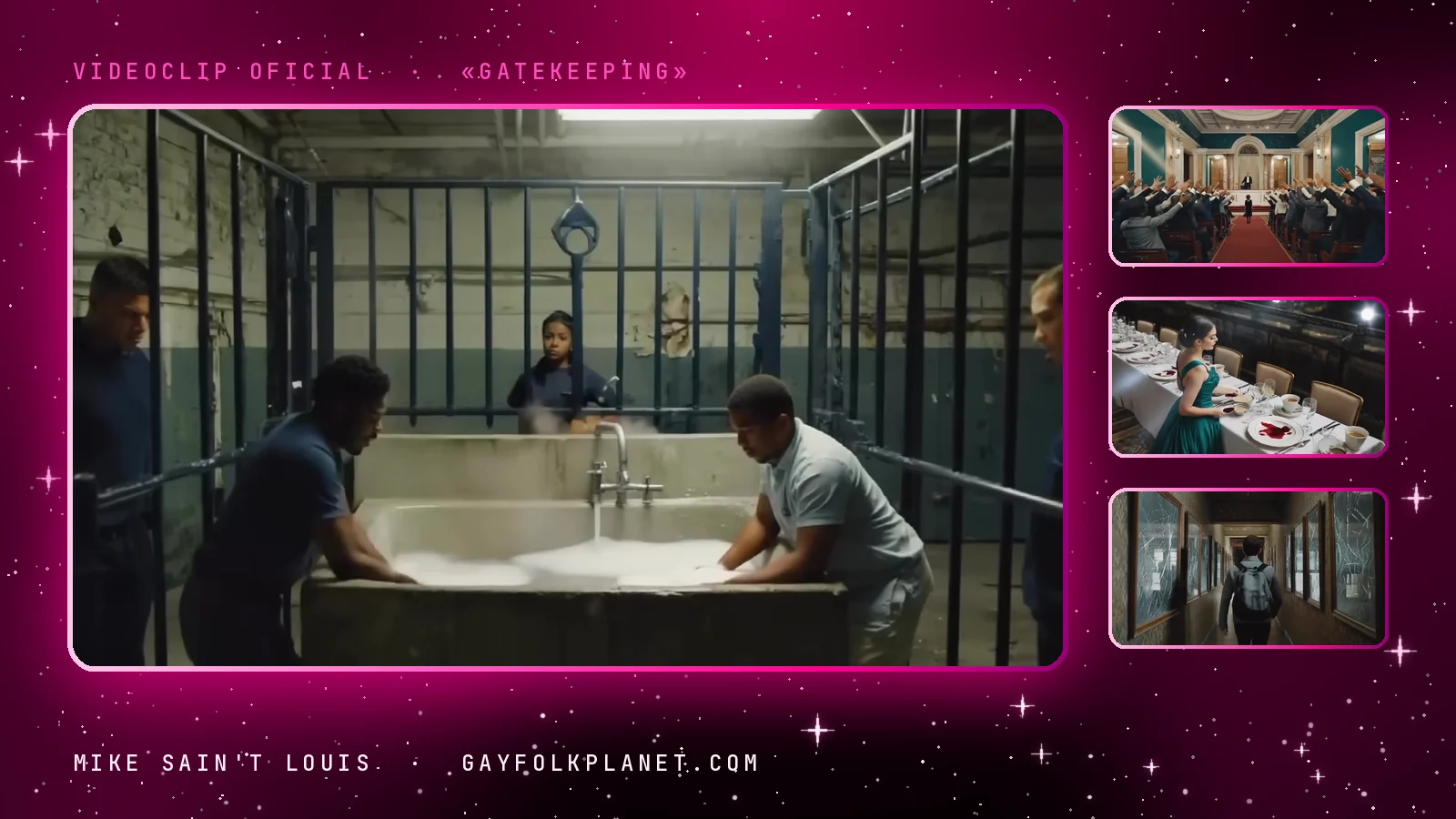 Fotogramas del videoclip oficial de «Gatekeeping», de Mike Sain't Louis