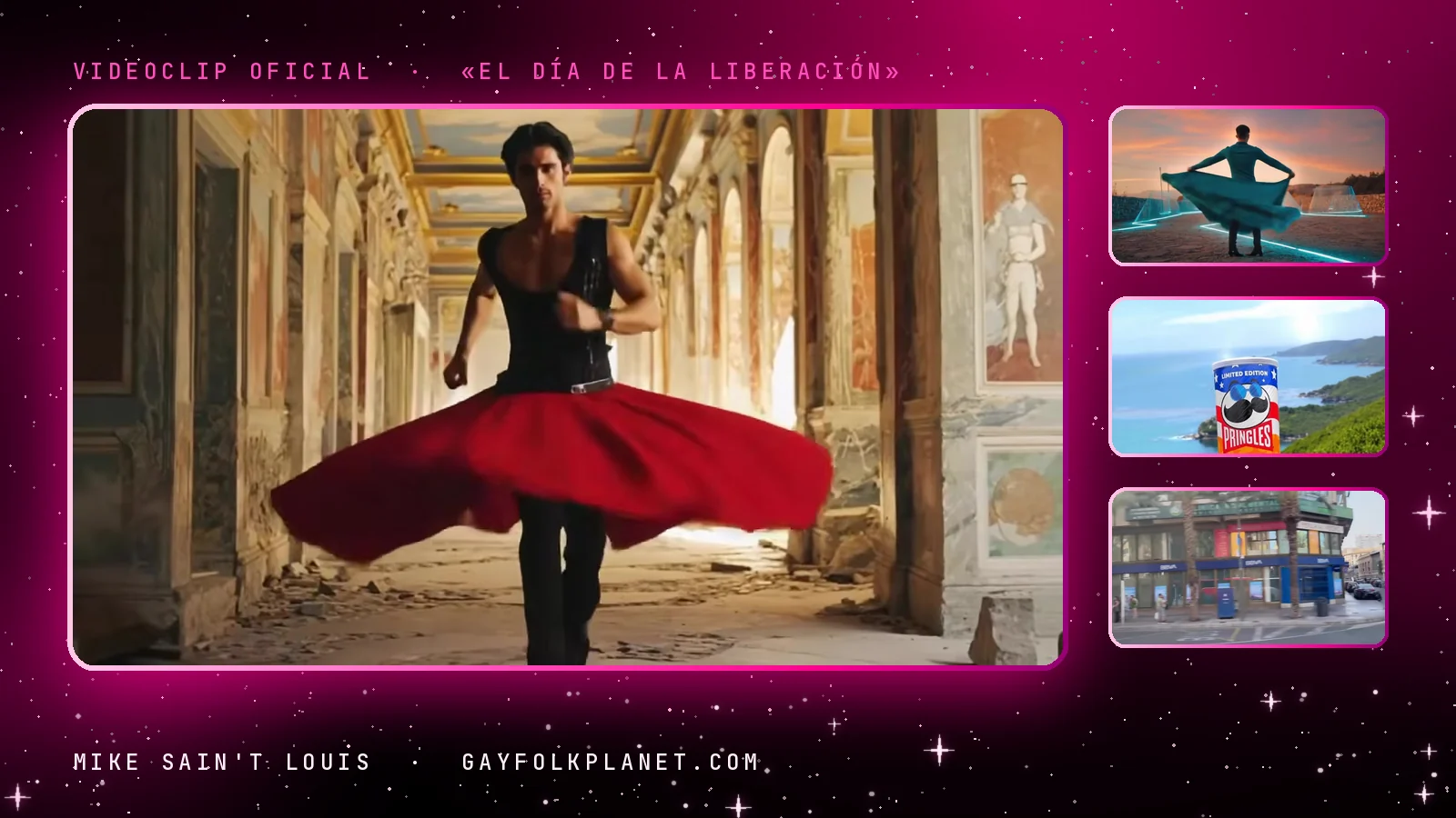 Fotogramas del videoclip oficial de «El día de la liberación», de Mike Sain't Louis
