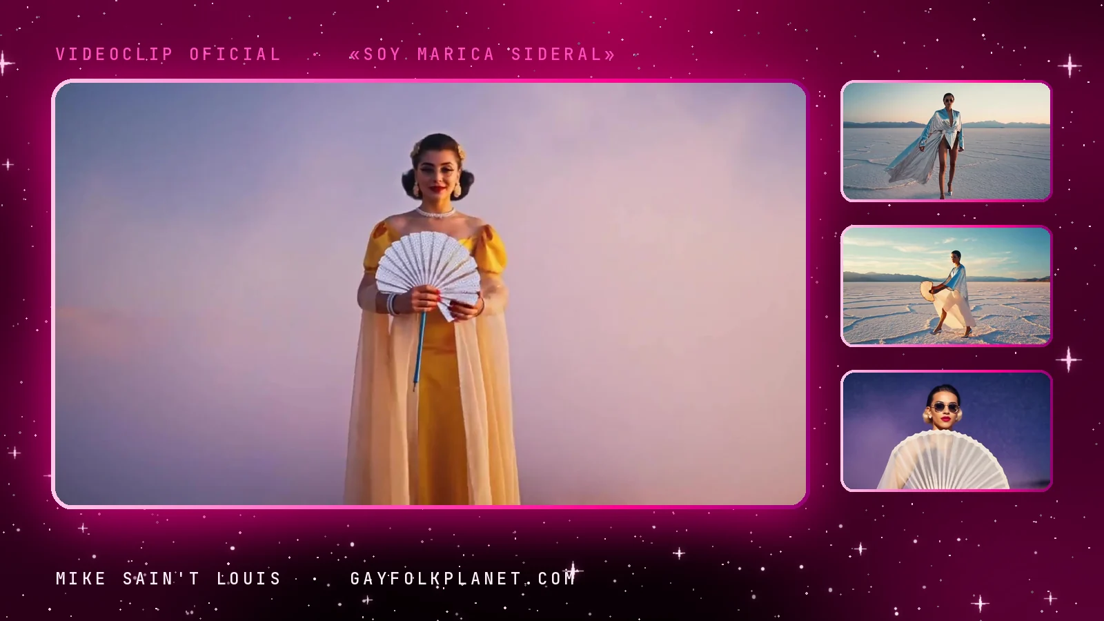 Fotogramas del videoclip oficial de «Soy marica sideral», de Mike Sain't Louis