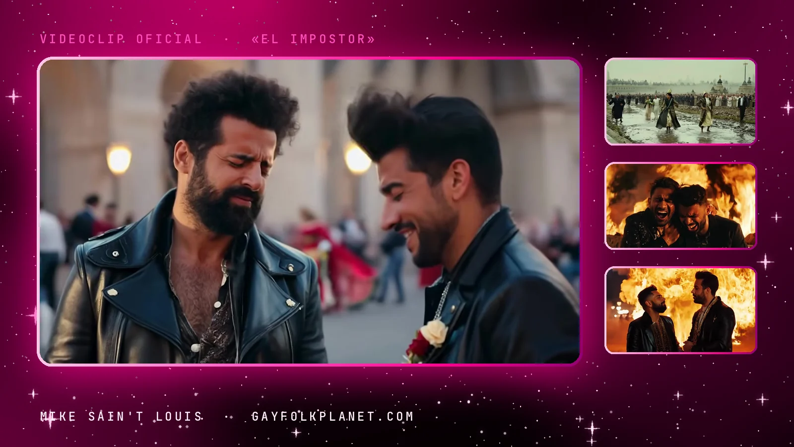 Fotogramas del videoclip oficial de «El impostor», de Mike Sain't Louis