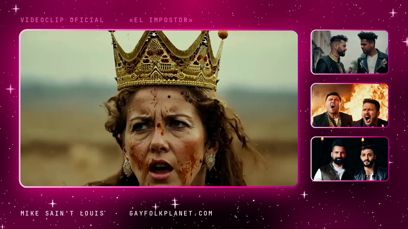 Fotogramas del videoclip oficial de «El impostor», de Mike Sain't Louis