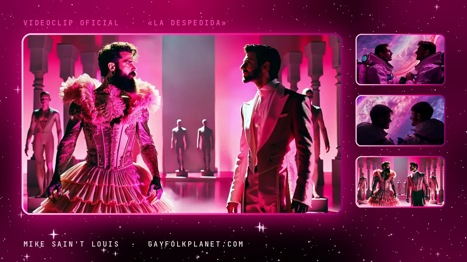 Fotogramas del videoclip oficial de «La despedida», de Mike Sain't Louis