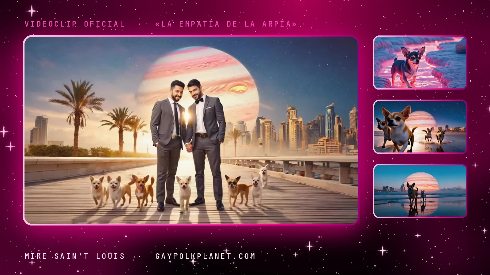 Fotogramas del videoclip oficial de «La empatía de la arpía», de Mike Sain't Louis