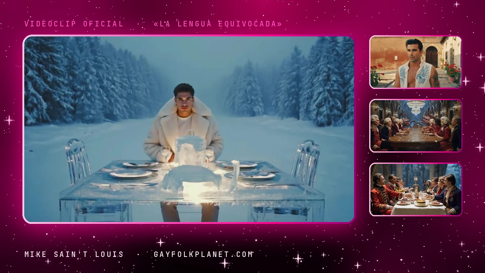 Fotogramas del videoclip oficial de «La lengua equivocada», de Mike Sain't Louis
