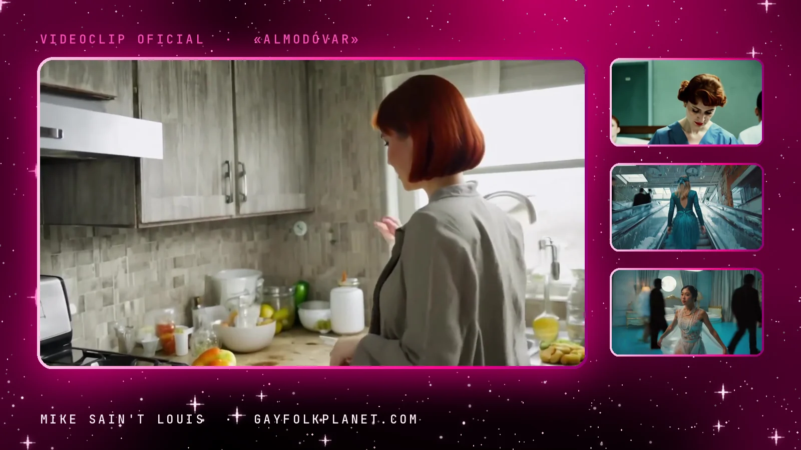 Fotogramas del videoclip oficial de «Almodóvar», de Mike Sain't Louis
