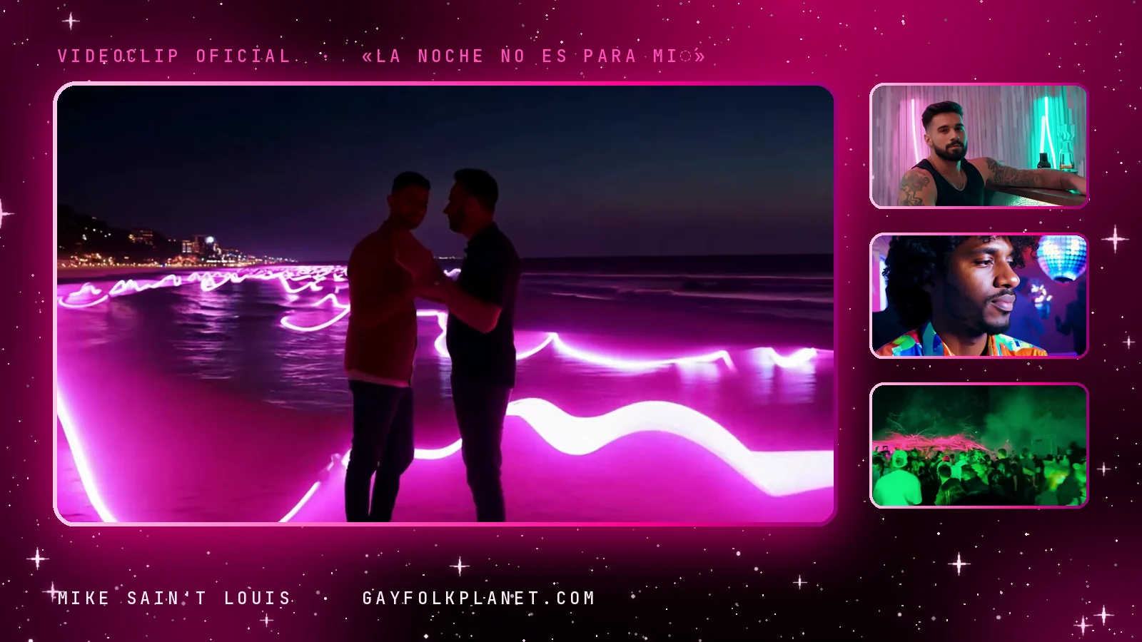 Fotogramas del videoclip oficial de «La Noche No Es para Mí», de Mike Sain't Louis