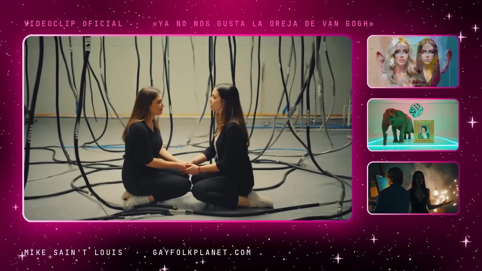 Fotogramas del videoclip oficial de «Ya no nos gusta La Oreja de Van Gogh», de Mike Sain't Louis