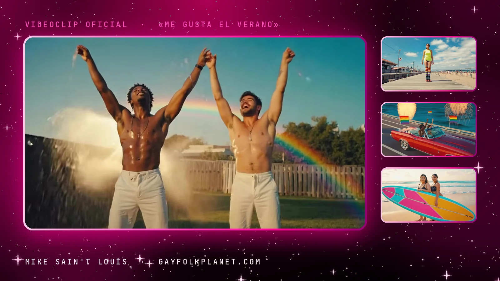 Fotogramas del videoclip oficial de «Me gusta el verano», de Mike Sain't Louis