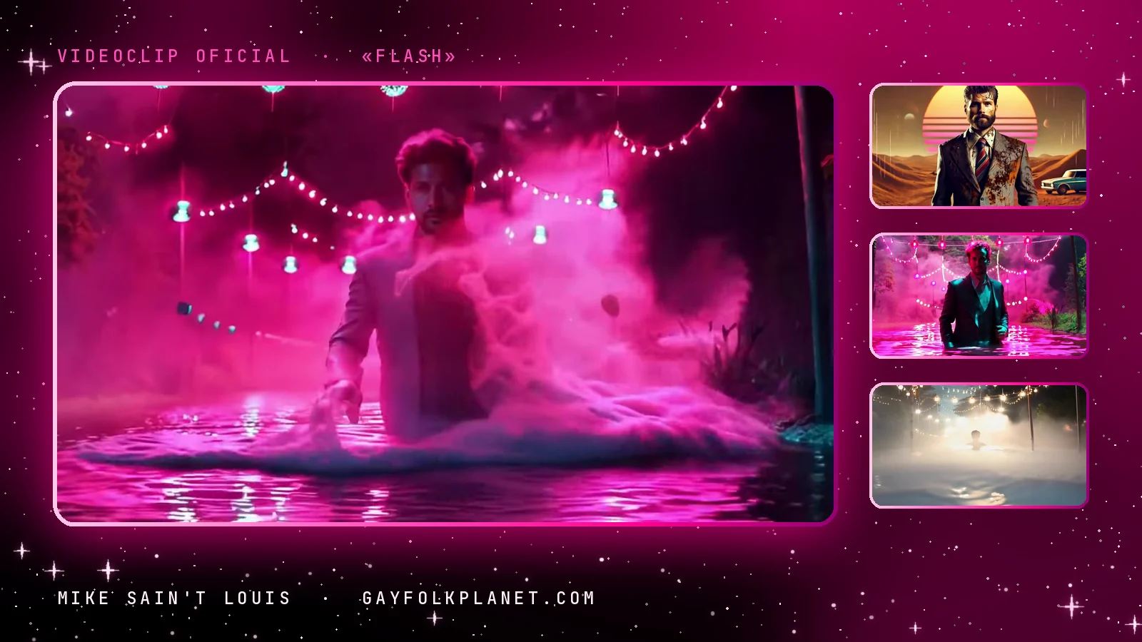Fotogramas del videoclip oficial de «Flash», de Mike Sain't Louis