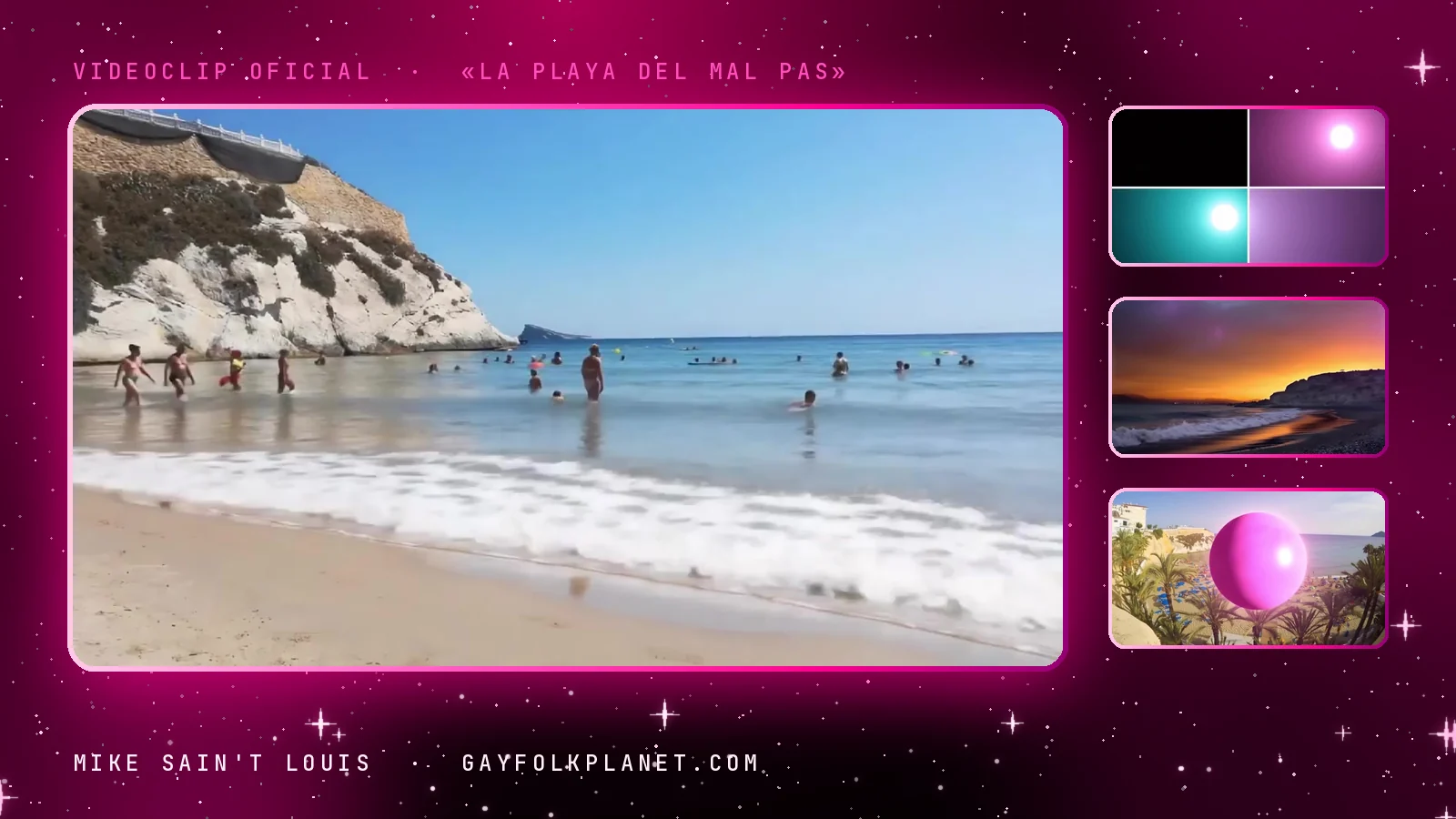 Fotogramas del videoclip oficial de «La Playa del Mal Pas», de Mike Sain't Louis