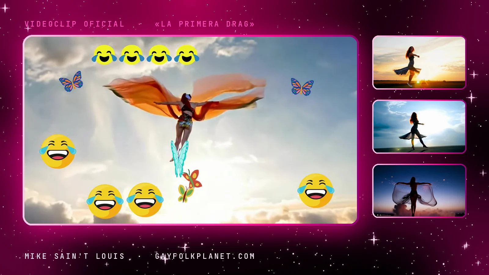 Fotogramas del videoclip oficial de «La primera drag», de Mike Sain't Louis