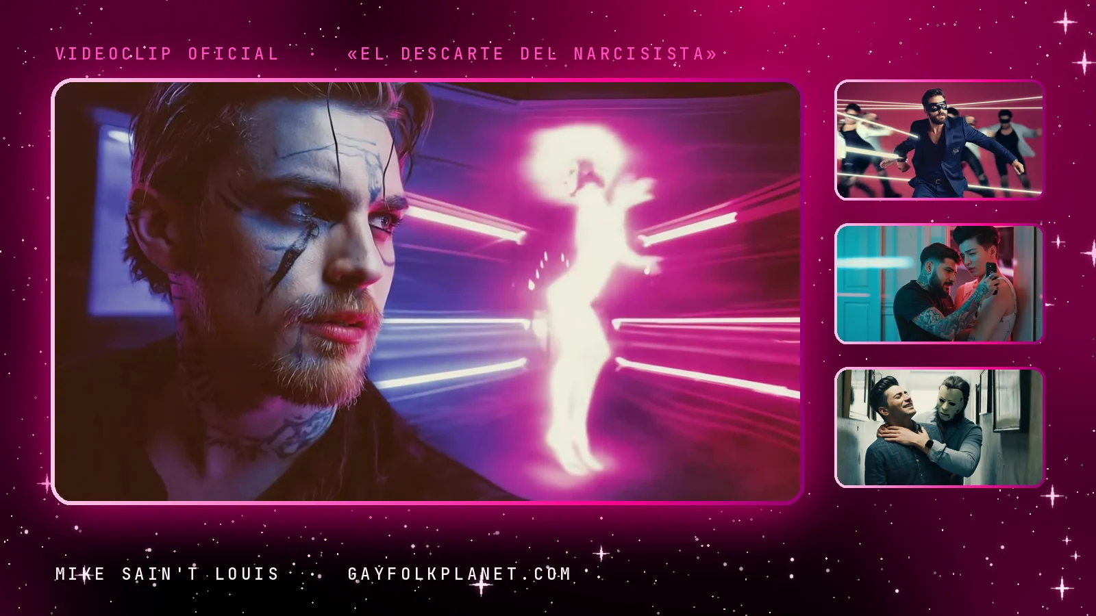 Fotogramas del videoclip oficial de «El descarte del narcisista», de Mike Sain't Louis