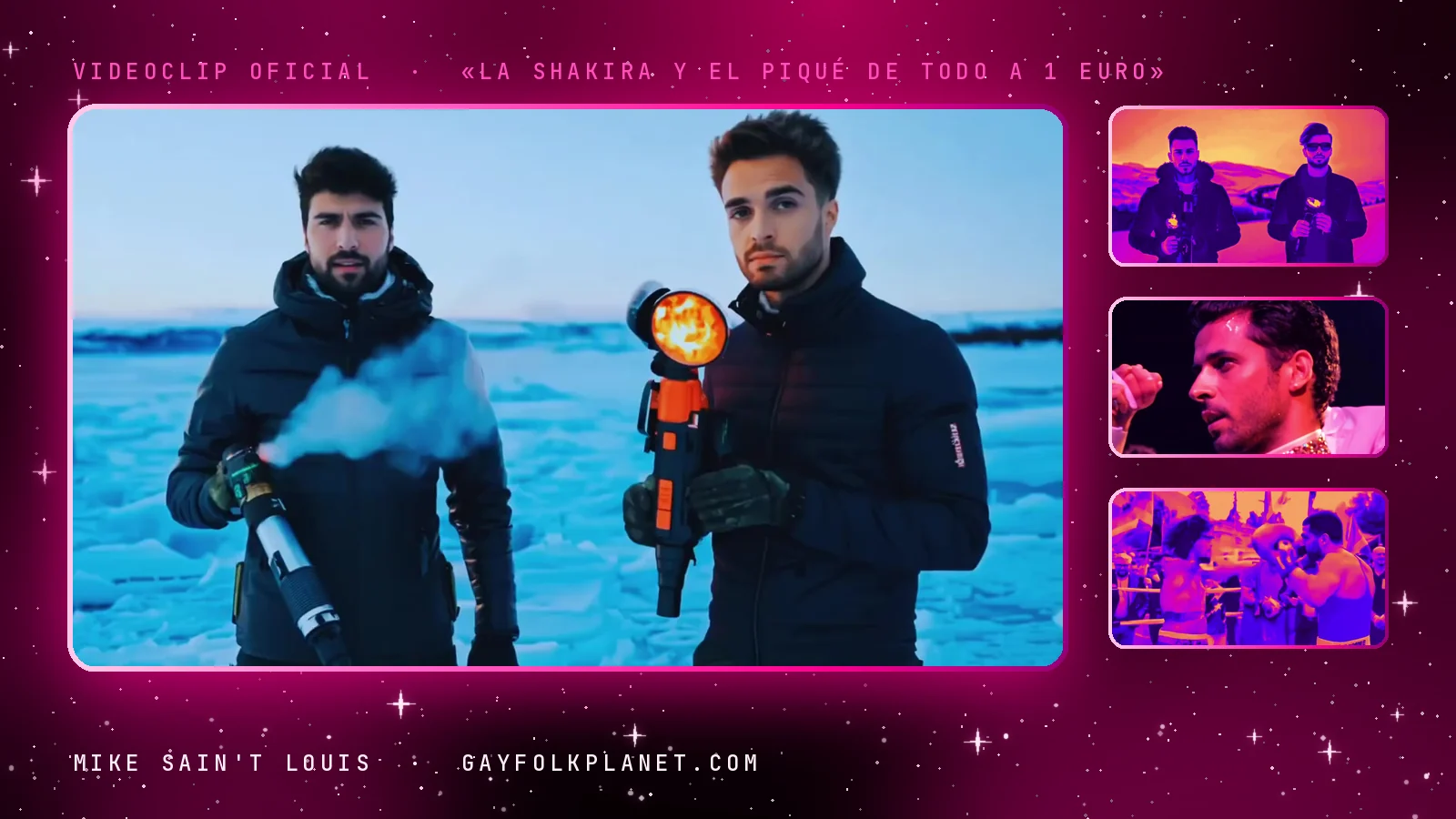 Fotogramas del videoclip oficial de «La Shakira y el Piqué de todo a 1 euro», de Mike Sain't Louis