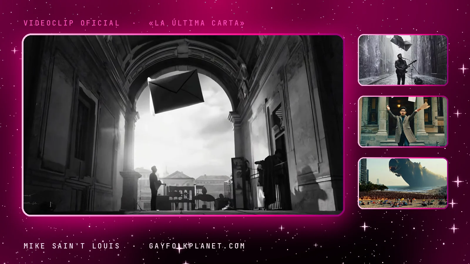 Fotogramas del videoclip oficial de «La Última Carta», de Mike Sain't Louis