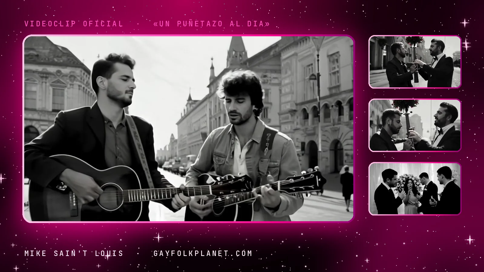Fotogramas del videoclip oficial de «Un puñetazo al dia», de Mike Sain't Louis
