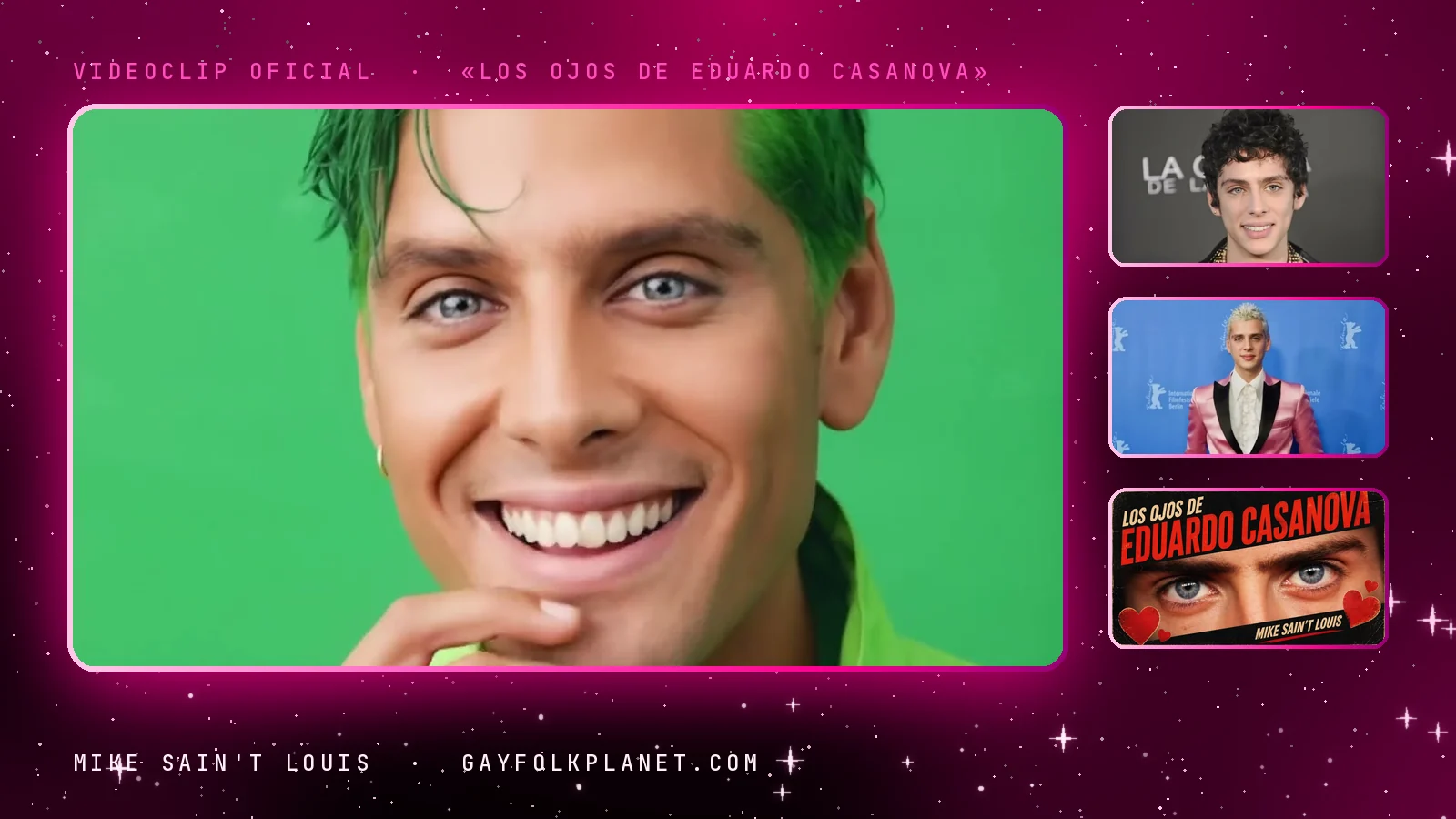 Fotogramas del videoclip oficial de «Los ojos de Eduardo Casanova», de Mike Sain't Louis