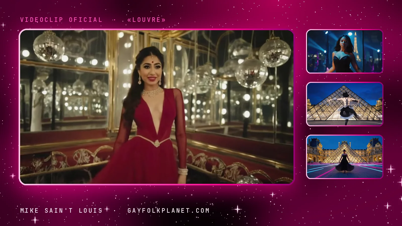 Fotogramas del videoclip oficial de «Louvre», de Mike Sain't Louis