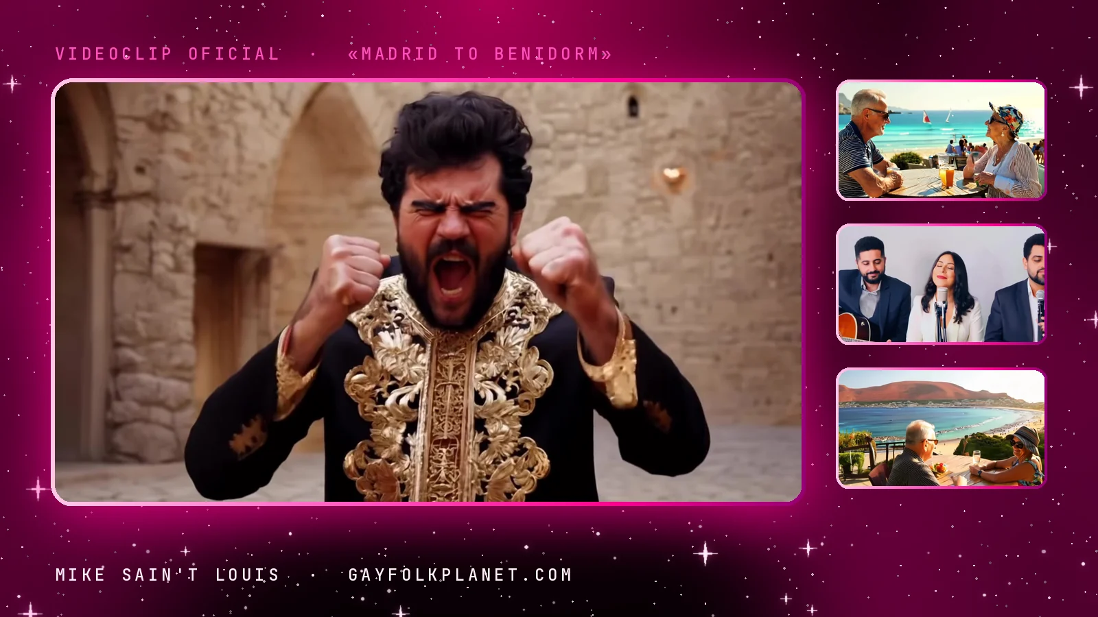 Fotogramas del videoclip oficial de «Madrid to Benidorm», de Mike Sain't Louis