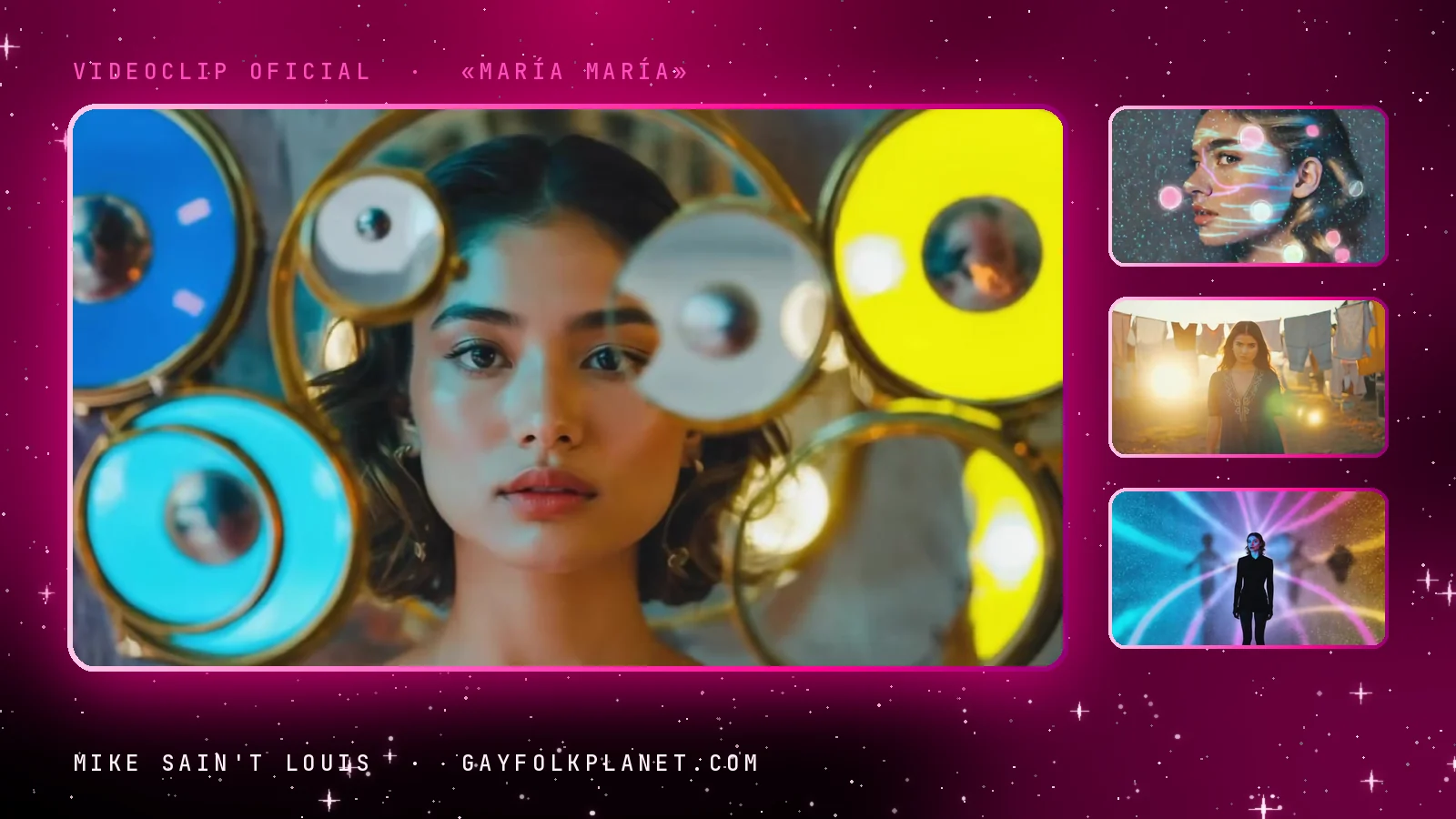 Fotogramas del videoclip oficial de «María María», de Mike Sain't Louis