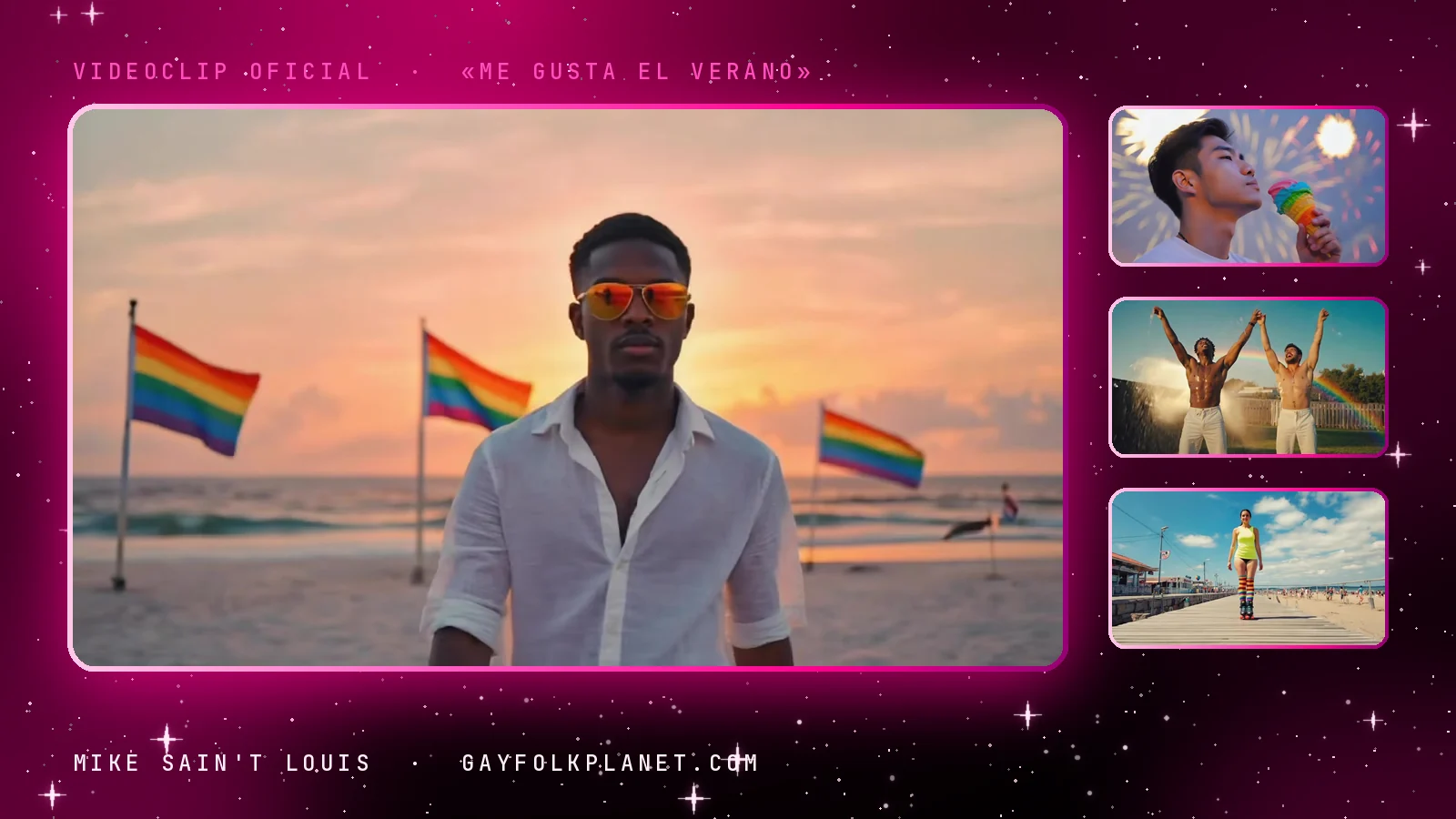 Fotogramas del videoclip oficial de «Me gusta el verano», de Mike Sain't Louis