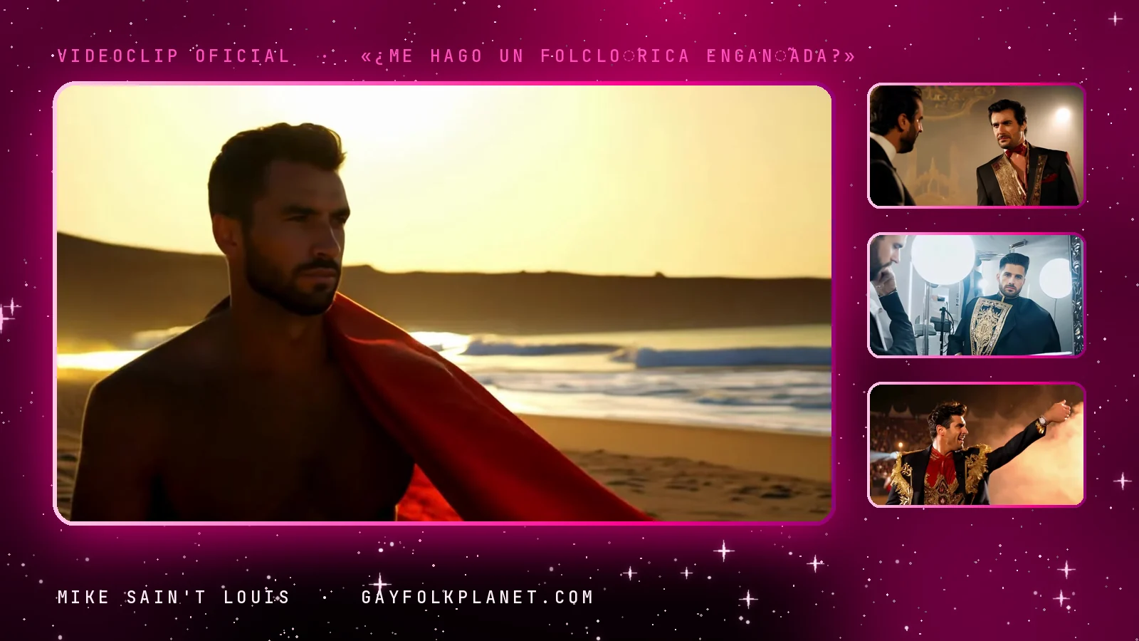 Fotogramas del videoclip oficial de «¿Me Hago un FolclóRica EngañAda?», de Mike Sain't Louis