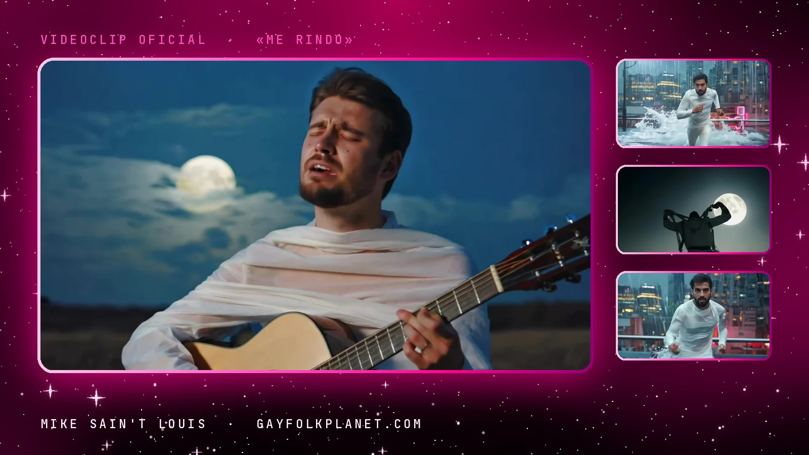 Fotogramas del videoclip oficial de «Me rindo», de Mike Sain't Louis
