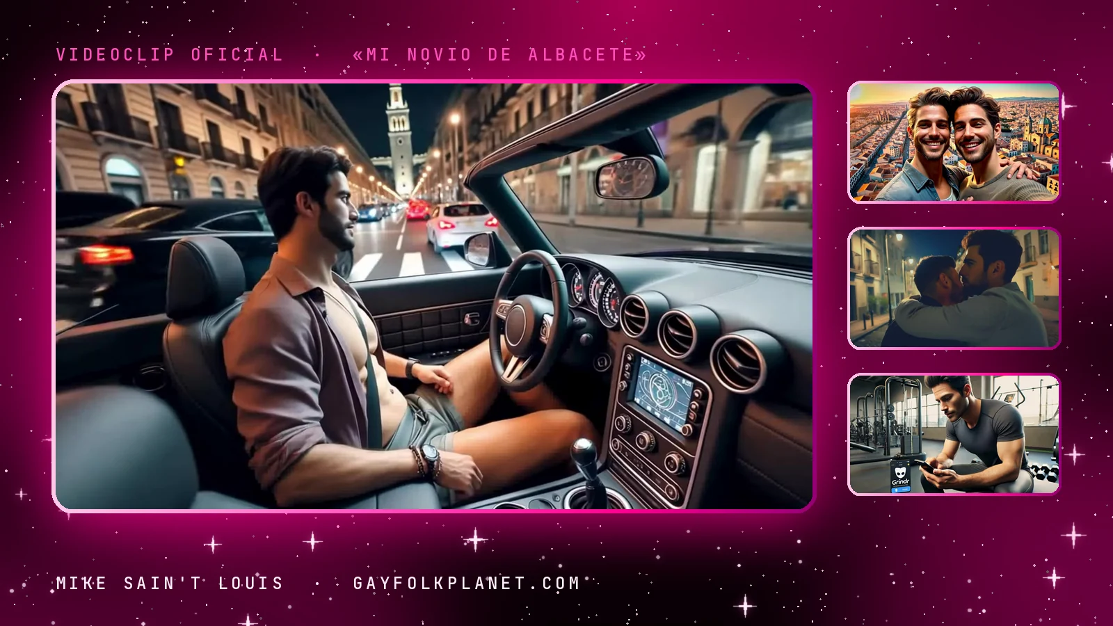 Fotogramas del videoclip oficial de «Mi Novio De Albacete», de Mike Sain't Louis