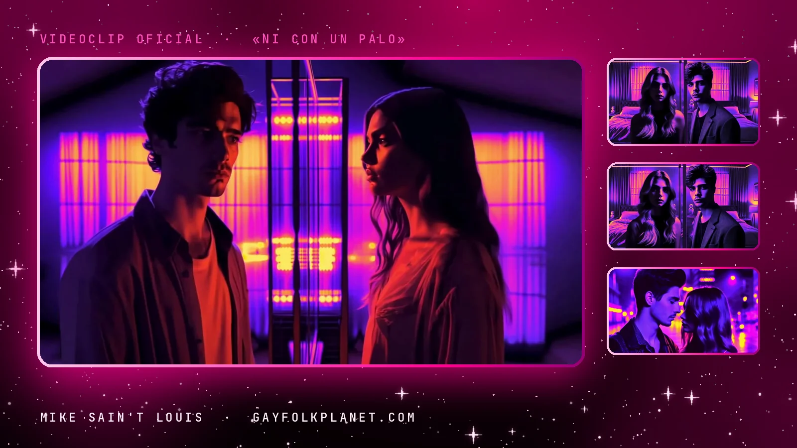 Fotogramas del videoclip oficial de «Ni con un Palo», de Mike Sain't Louis