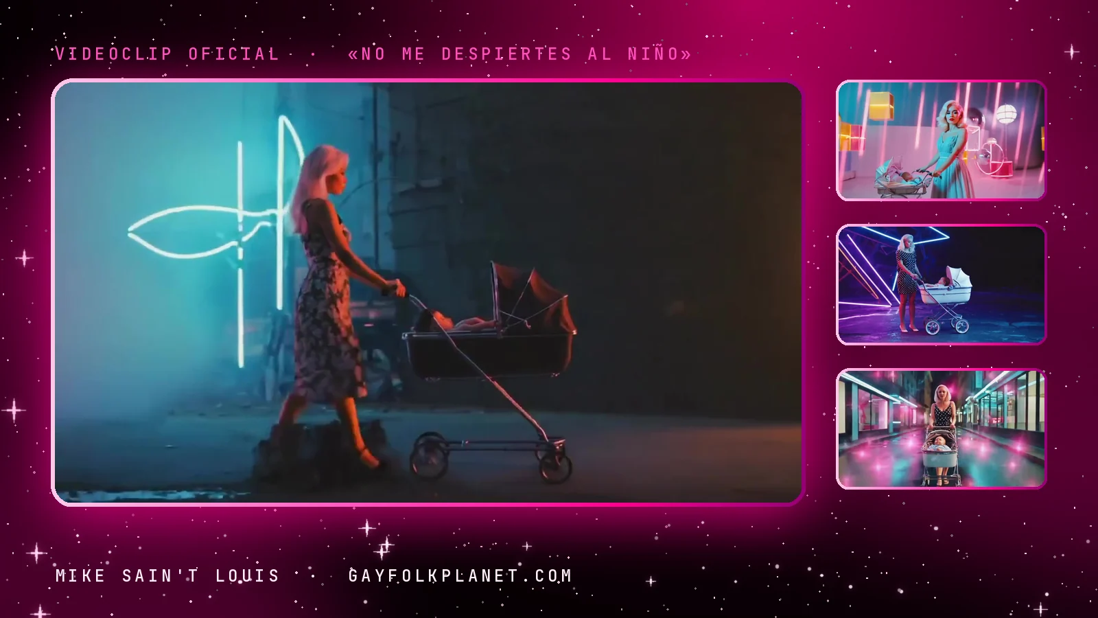 Fotogramas del videoclip oficial de «No me despiertes al niño», de Mike Sain't Louis