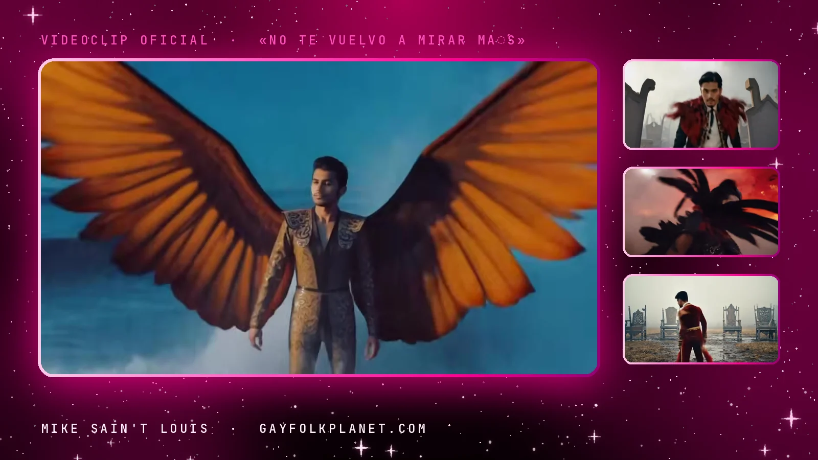 Fotogramas del videoclip oficial de «No Te Vuelvo a Mirar Más», de Mike Sain't Louis