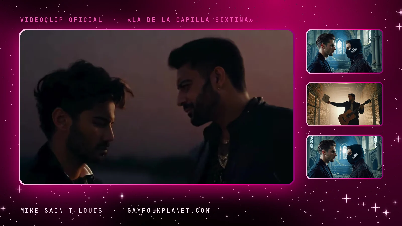 Fotogramas del videoclip oficial de «La de la capilla sixtina», de Mike Sain't Louis