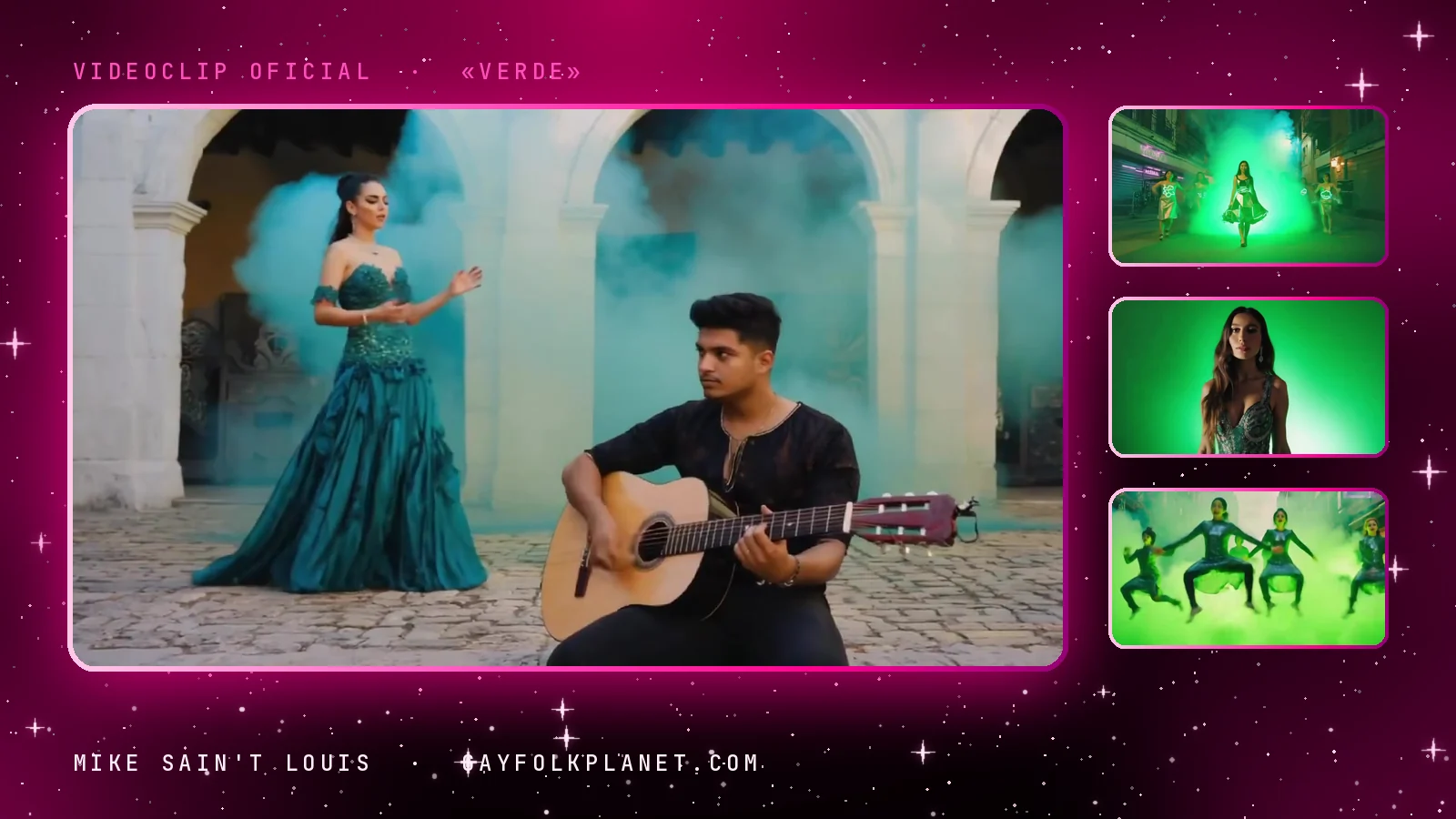 Fotogramas del videoclip oficial de «Verde», de Mike Sain't Louis
