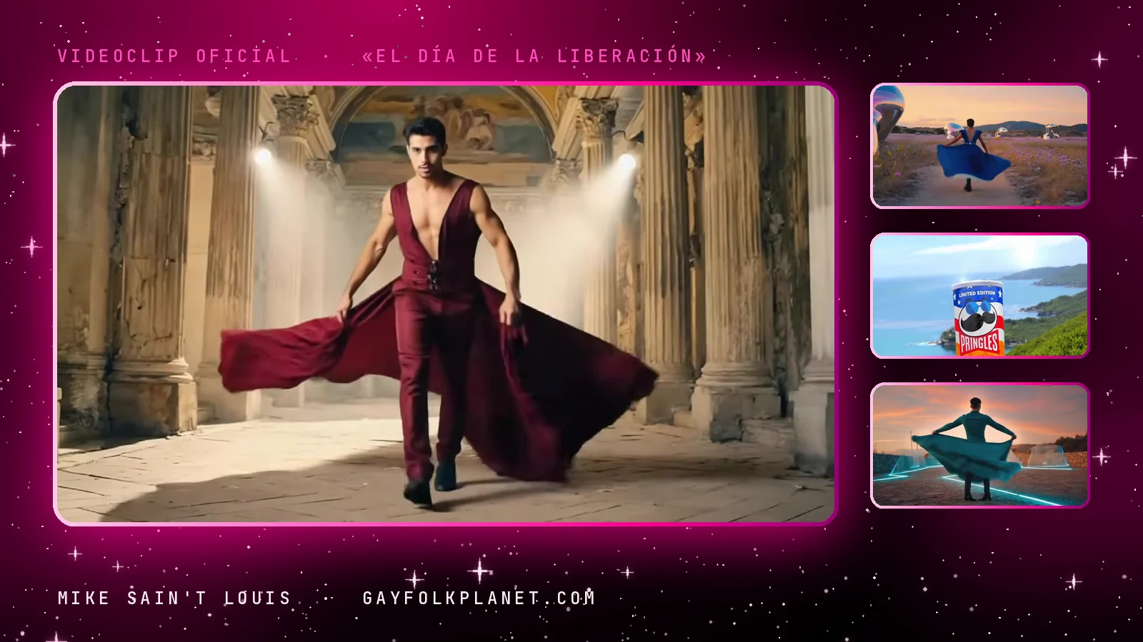 Fotogramas del videoclip oficial de «El día de la liberación», de Mike Sain't Louis