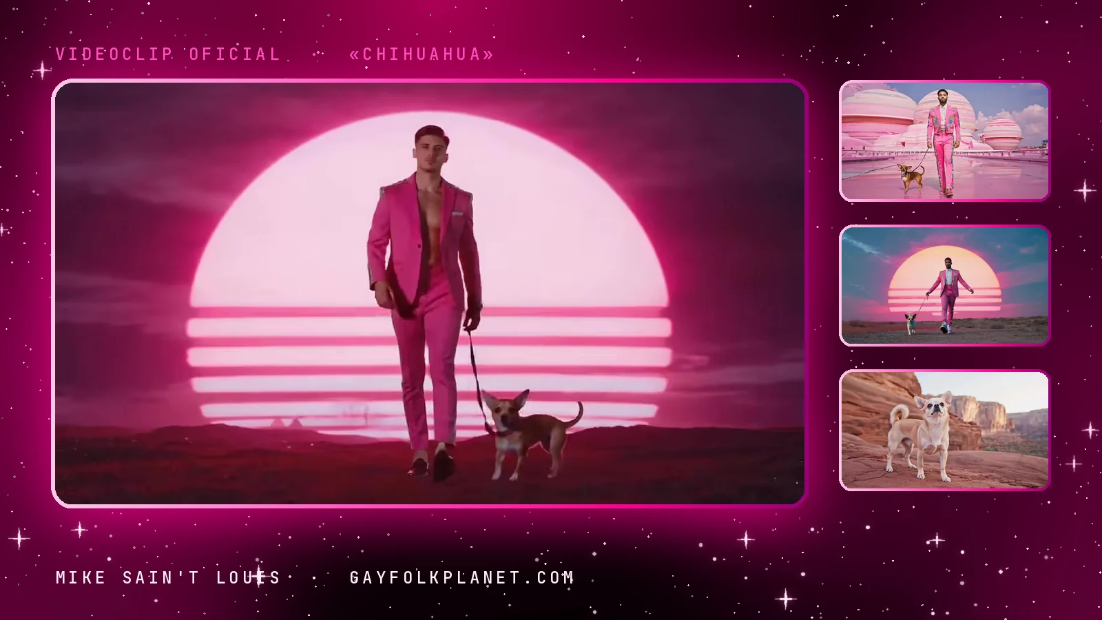 Fotogramas del videoclip oficial de «Chihuahua», de Mike Sain't Louis
