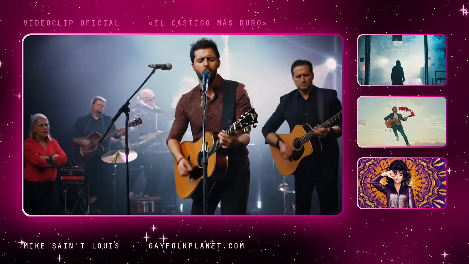 Fotogramas del videoclip oficial de «El castigo más duro», de Mike Sain't Louis