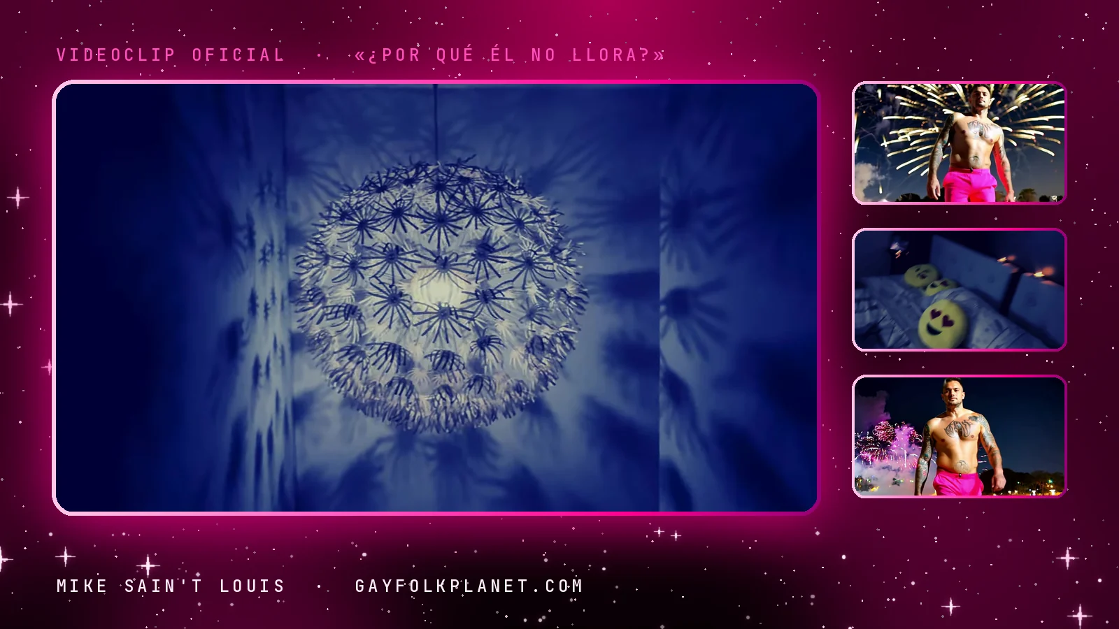 Fotogramas del videoclip oficial de «¿Por qué él no llora?», de Mike Sain't Louis