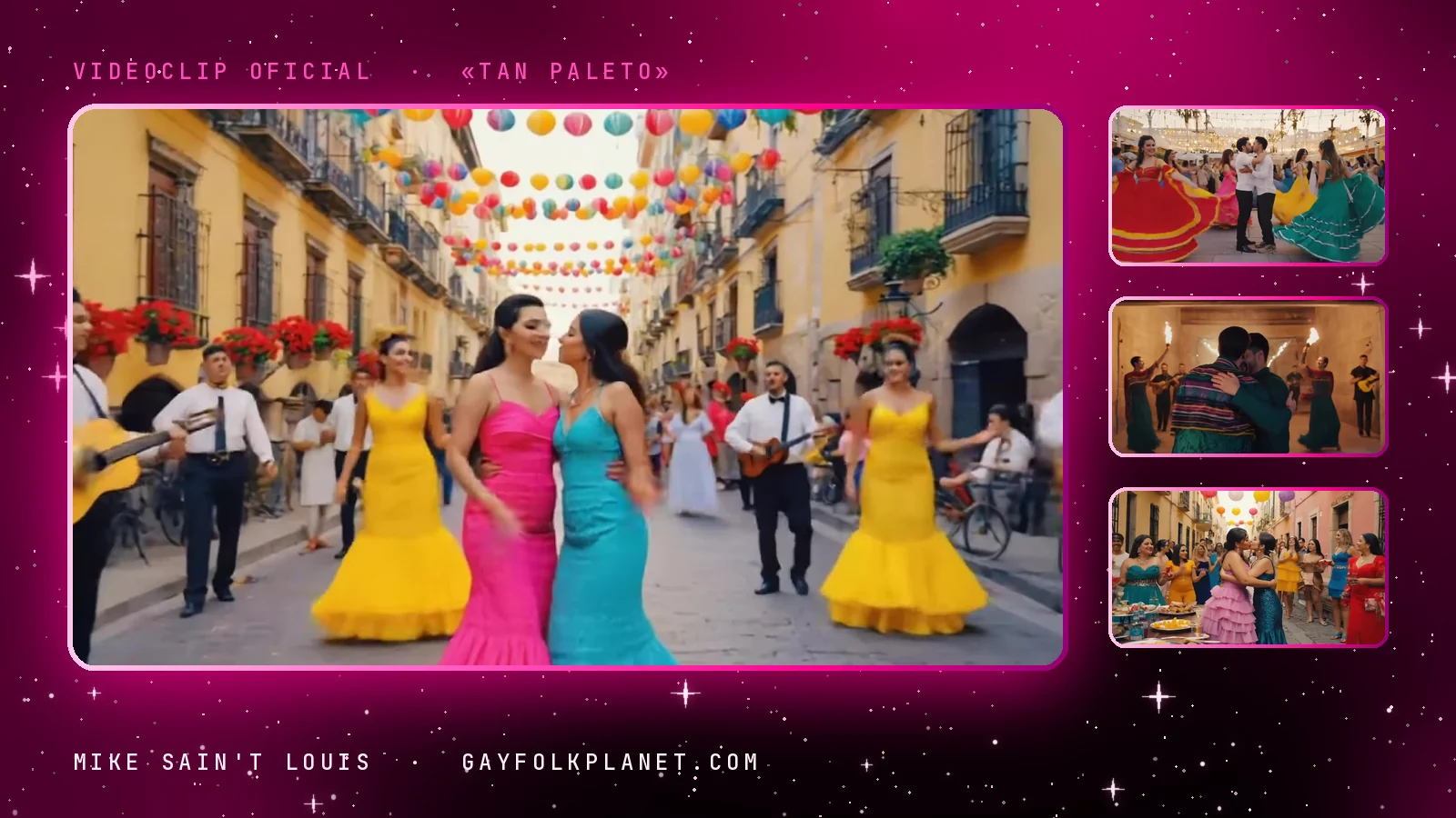 Fotogramas del videoclip oficial de «Tan paleto», de Mike Sain't Louis