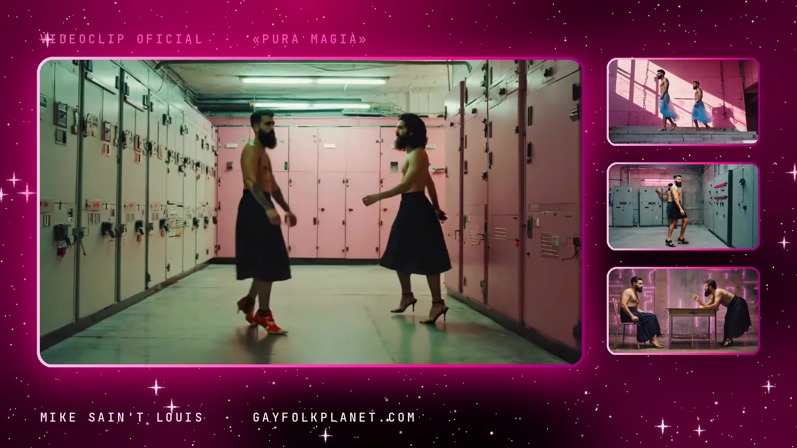 Fotogramas del videoclip oficial de «Pura Magia», de Mike Sain't Louis