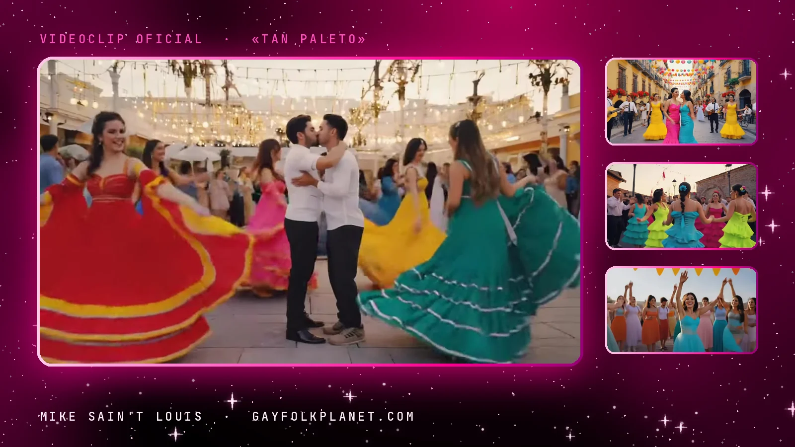 Fotogramas del videoclip oficial de «Tan paleto», de Mike Sain't Louis