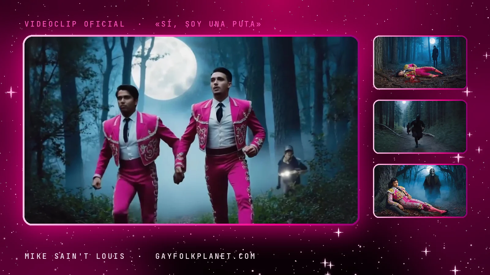 Fotogramas del videoclip oficial de «Sí, soy una puta», de Mike Sain't Louis