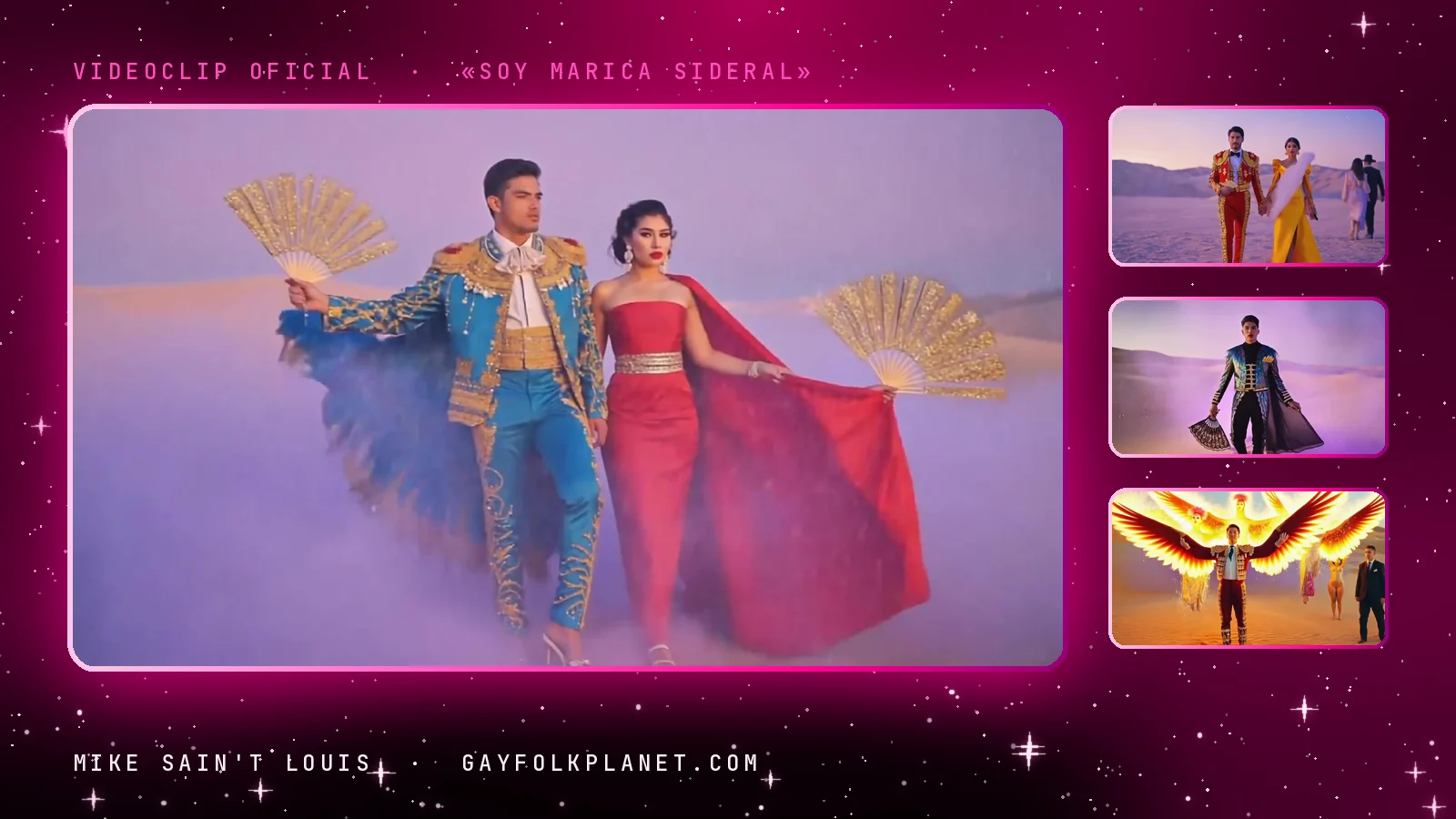 Fotogramas del videoclip oficial de «Soy marica sideral», de Mike Sain't Louis