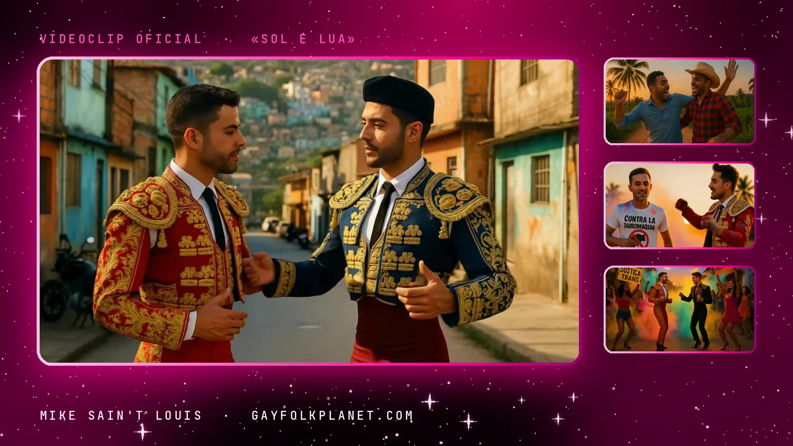 Fotogramas del videoclip oficial de «Sol e Lua», de Mike Sain't Louis