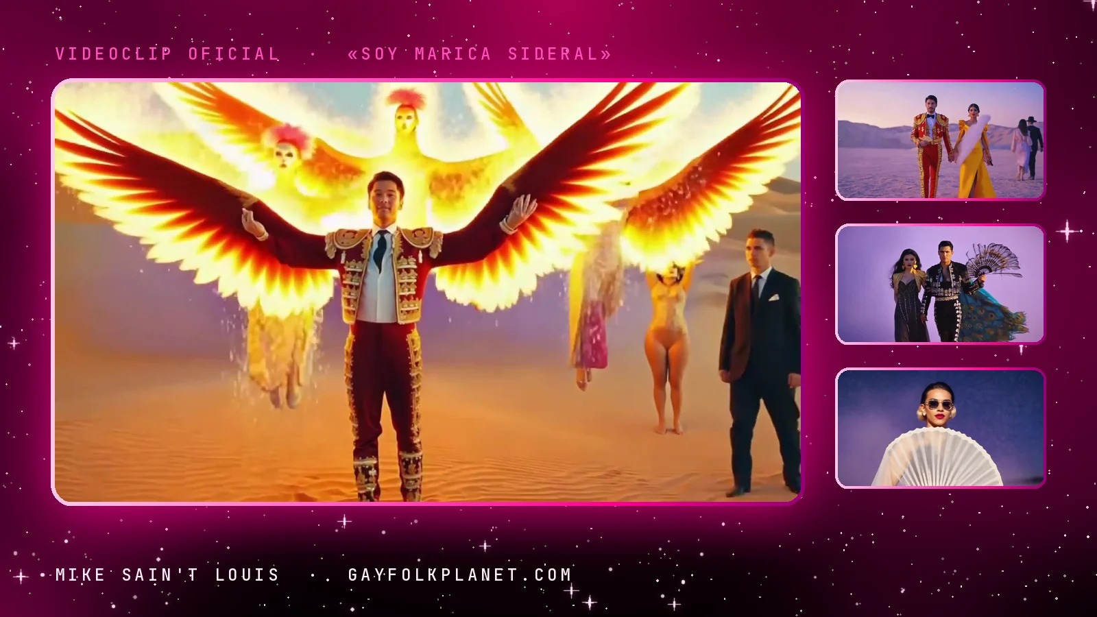 Fotogramas del videoclip oficial de «Soy marica sideral», de Mike Sain't Louis