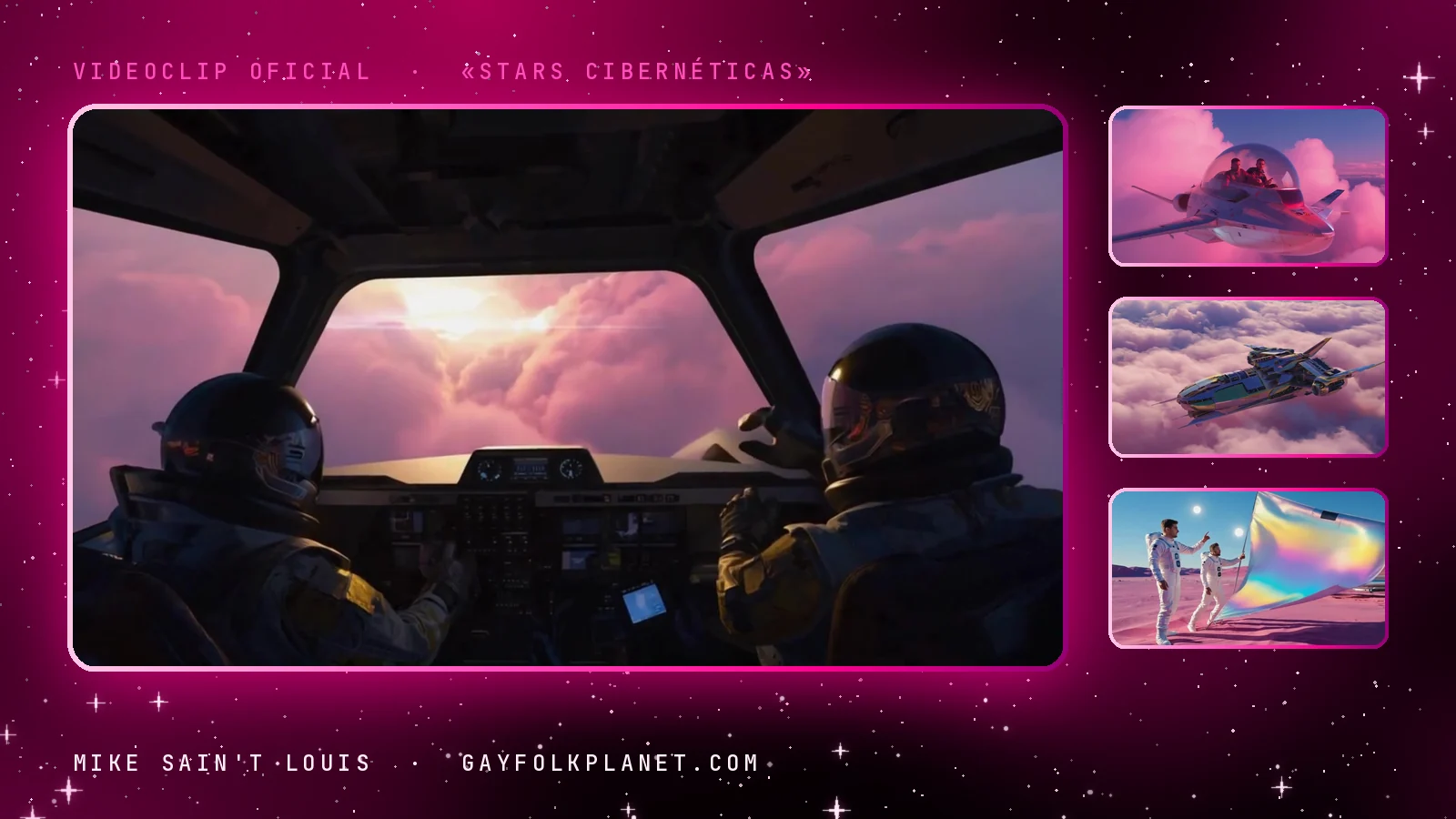 Fotogramas del videoclip oficial de «Stars cibernéticas», de Mike Sain't Louis