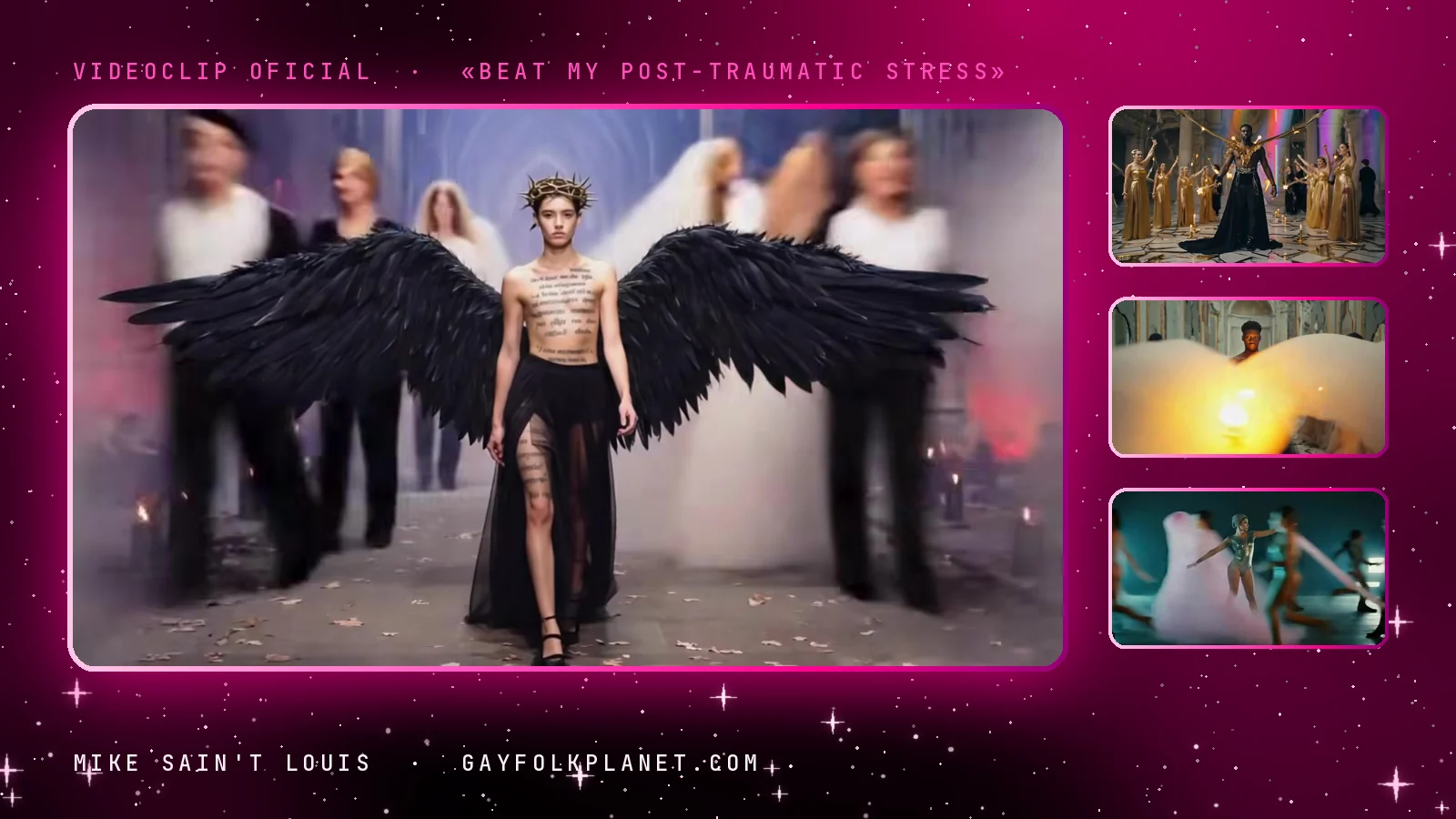 Fotogramas del videoclip oficial de «Beat My Post-Traumatic Stress», de Mike Sain't Louis